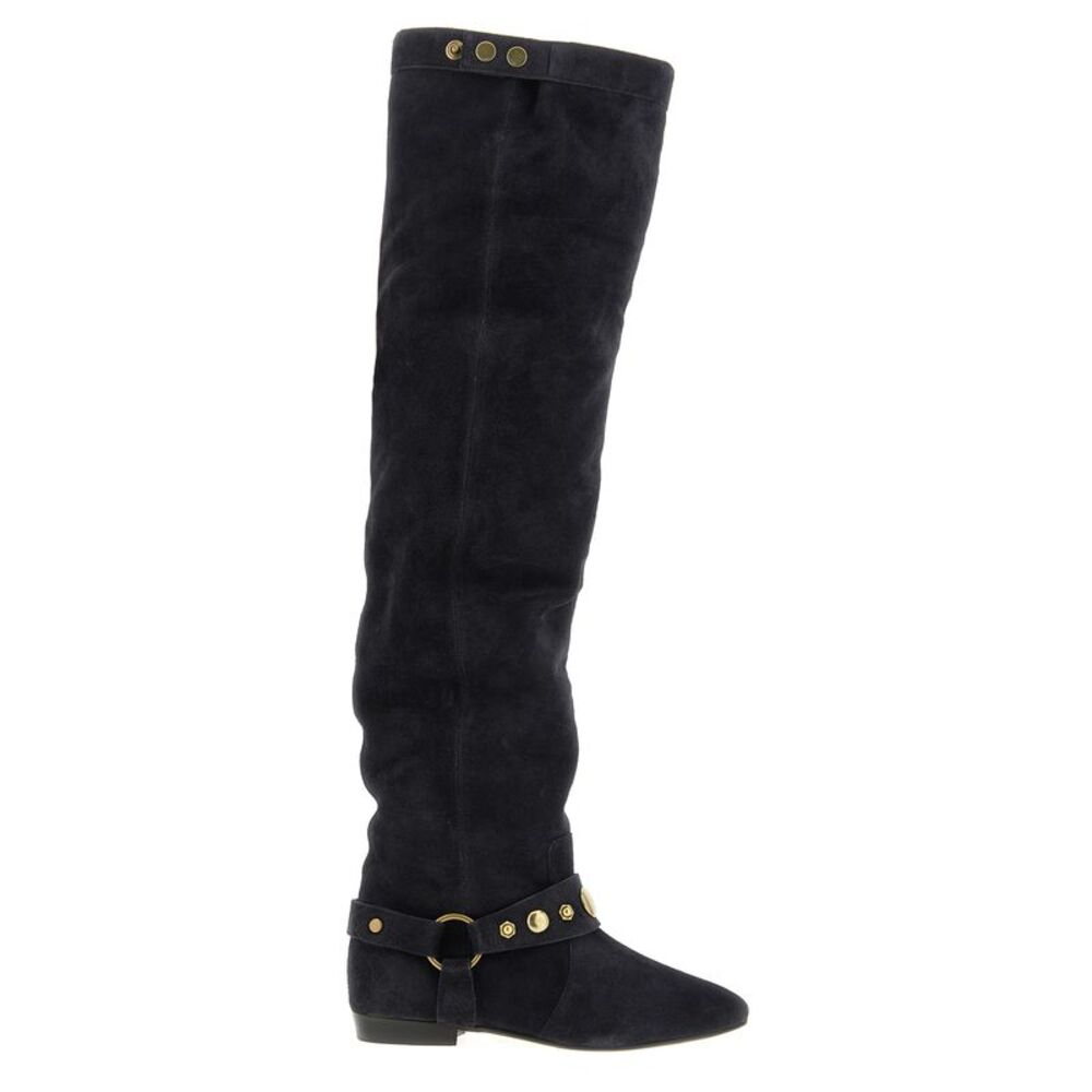 Isabel Marant Black Calfskin Over The Women's Knee